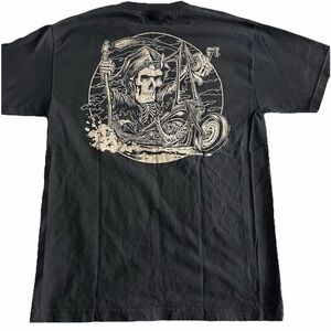 Alstyle Vintage Mens M Skeleton Skull Biker Motorcycle Rider T Shirt Dark Moto